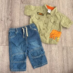 Vintage Y2K Baby Boy Outfit Shirt & jeans